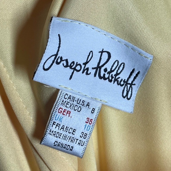 Joseph Ribkoff Dress Womens 8 orange yellow floral midi slip designer vintage - Picture 4 of 9